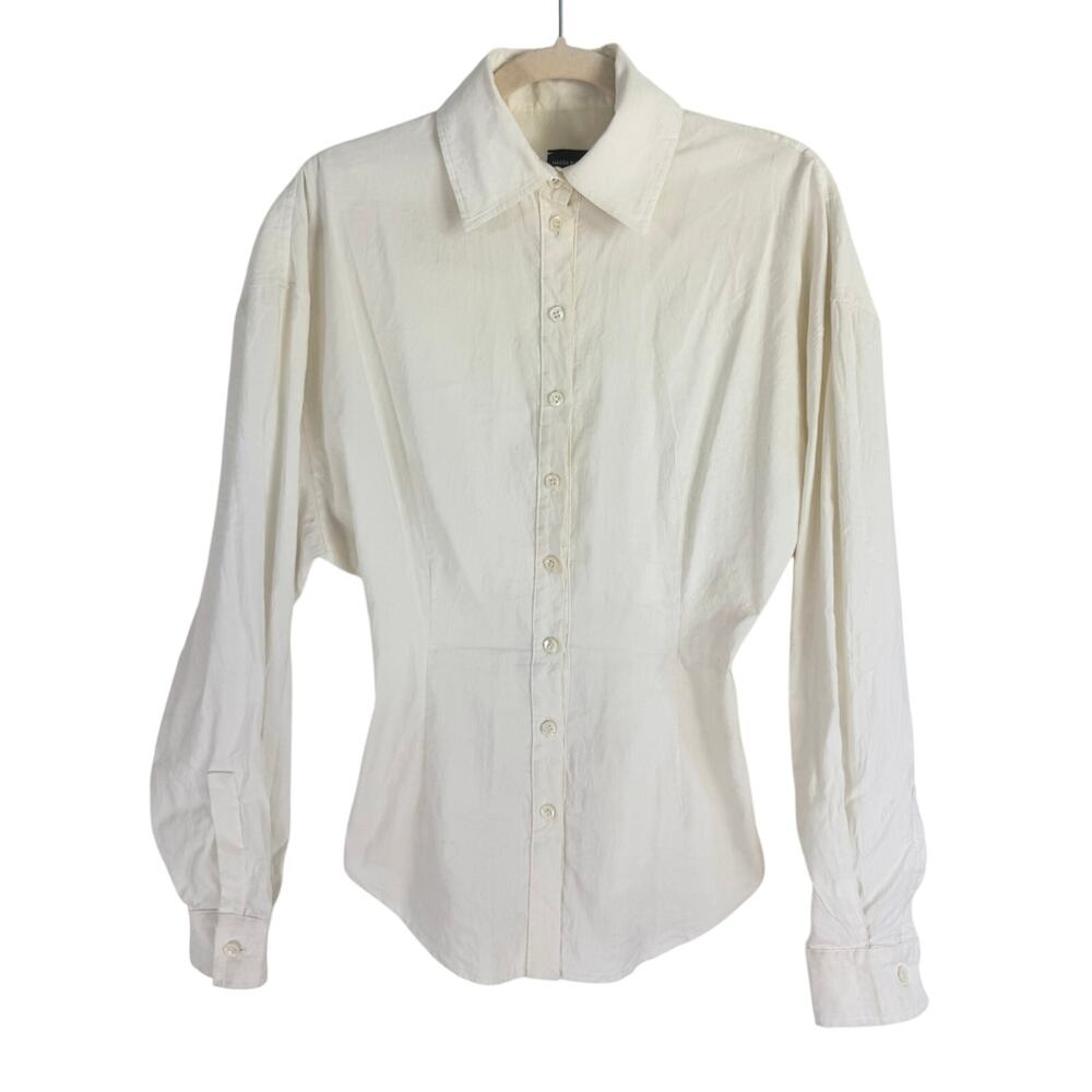 Magda Butrym Fitted Corset-Waist Linen Blend poplin shirt FR 36 US 4